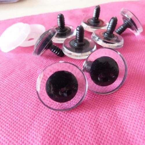 300pcs/lot---24mm clear trapezoid shape plastic toy safety eyes with washer for diy bear doll accessories