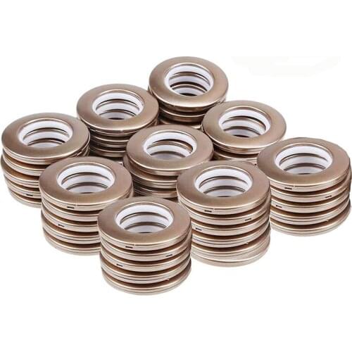 50PC Curtain Buckle Ring Nano Silencer Roman Ring Matte Coffee Perforated Curtain Decorative Accessoires for Bedroom Office Home