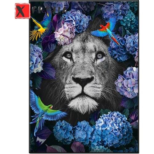5D DIY Diamond embroidery Jungle Flowers Parrots Lion Mosaic Kit Hobbies And Craft Diamond Painting full Square Round Rhinestone