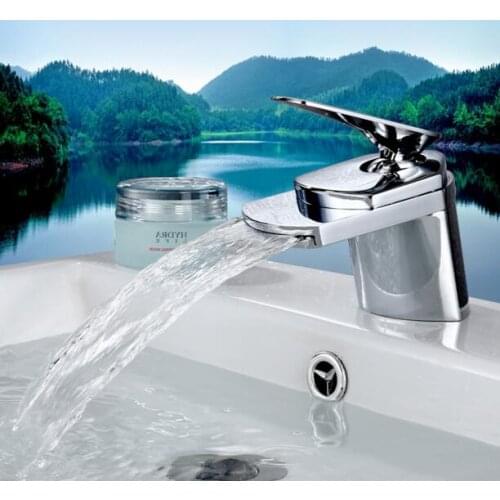 Free shipping Bathroom faucet Hot and cold Basin faucet Waterfall faucet Washbasin Toilet Mixer sink Taps torneiras plumbing