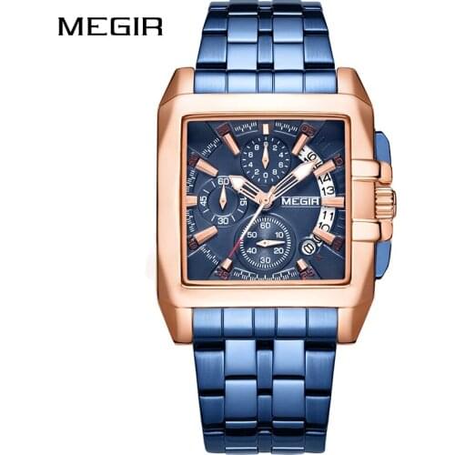 MEGIR Brand Luxury Mens New Business Quartz WristWatch Waterproof Chronograph Sport Watch Military Clock Male Relogio Masculino