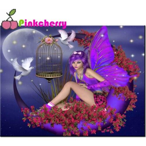 Fantasy moon girl elf flower diamond mosaic diamond Embroidery full square drill 5d diamond painting Cartoons puzzle decor k994