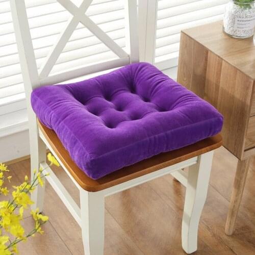 40cm short plush Solid Color Dining Chair Cushion Square Cushion Thickening Office Velvet Cushion Upholstery Tatami Mat Chair