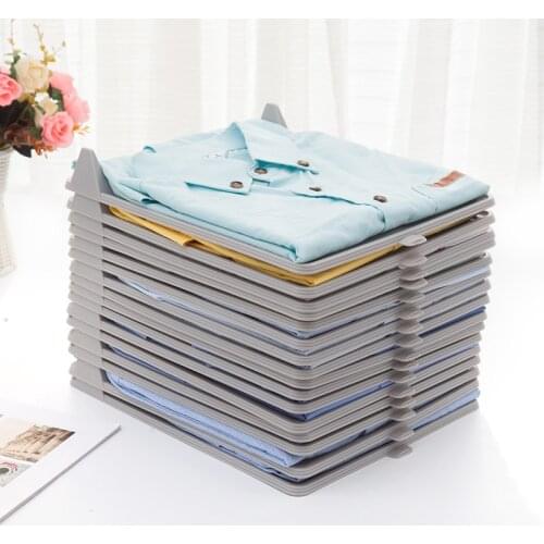 Creative Clothes Folding Board T-shirt Wardrobe Storage Cabinet Drawers Can Be Stacked Stacking Cloth Storage Tools 10Pc / Set
