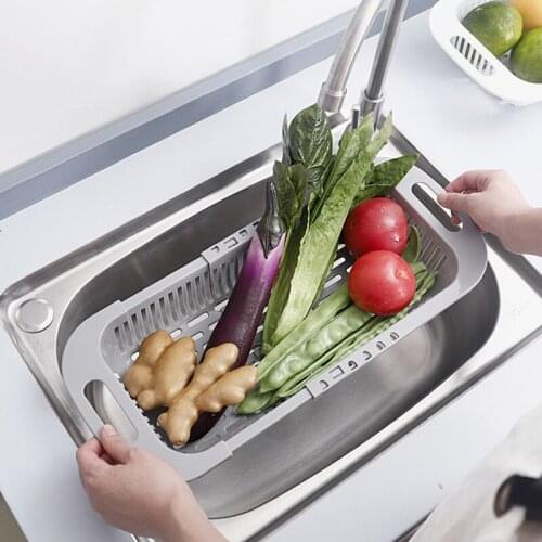 Kitchen Organizer Cuisine Sink Drain Basket Plastic Dish Rack Retractable Vegetables Filter Water Baskets Kitchen Organization