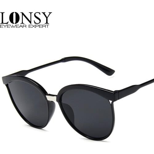 LONSY Fashion Classic Oval Round Sunglasses Women Men Vintage Luxury Brand Cat Eye Sun Glasses UV400 Oculos Gafas De Sol