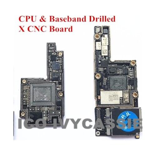 For iPhone X CNC Board Drilled With CPU Baseband 64GB 256GB iCloud Locked Motherboard Remove CPU Baseband Swap Logic Mainboard