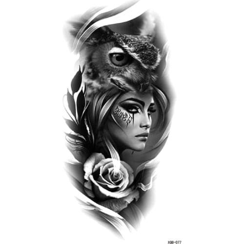 Fashion Women Rose Animal Temporary Tattoo for Women Girl Large Fake Tattoos Stickers Waterproof Tatoo Body Transfer Tatto