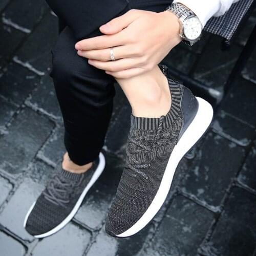 Men 39 leisure 2020 fashion knitting trainers breathable mesh hombre hot sneaker Fashion comfortable comfort informales Casual
