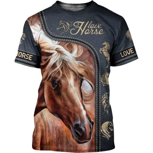 CLOOCL Love Horse Series T-shirts Popular Animal 3D Print Men Clothing Men Tshirts Casual Tops Women Harajuku Tees S-7XL