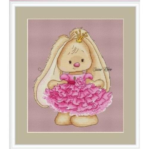 FF MM Counted Cross Stitch Kit Bonnie Rabbit Princess Rabbit Handmade Needlework For Embroidery 14ct Cross Stitch