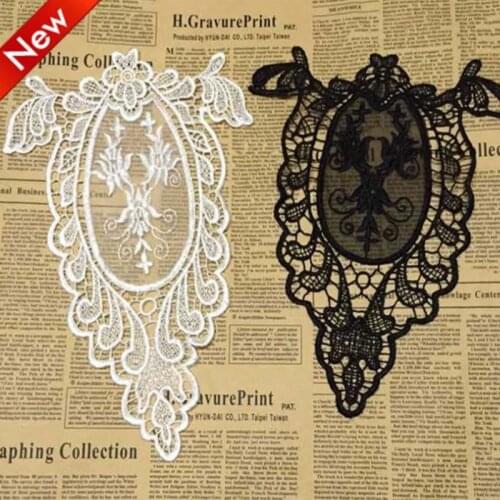 Patches fabric collar Trim Neckline Applique for dress/wedding/shirt/clothing/DIY/craft/Sewing flower Floral lace sexy chain