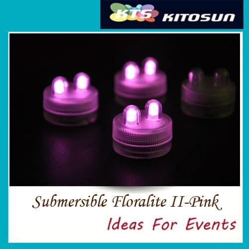 KITOSUN Submersible pink led tea light with 2 Leds Wedding centerpiece light