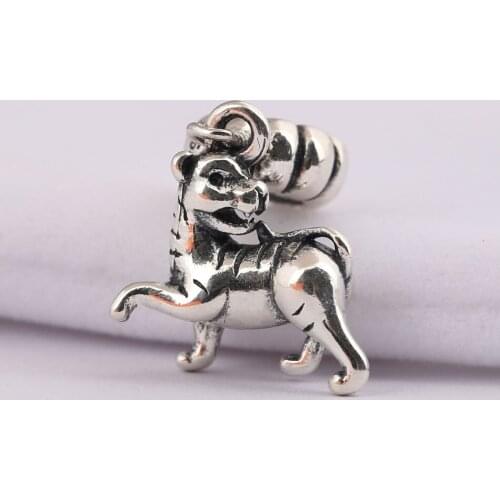 S925 Silver Animal Bead Charm Cute Zodiac Tiger Dangle Pendant Beads for Women Bracelet & Bangle DIY Jewelry