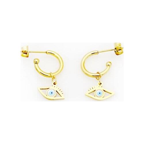 Creative design blue eye Earrings delicate eyelash Earrings anti sensitive and colorless Earrings