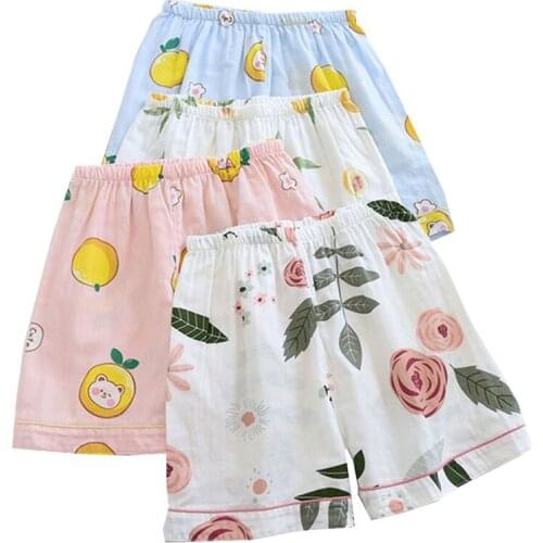 Spring Summer Ladies Comfort Loose Thin Household Cute Floral & Fruits Printed Shorts Women Loose Thin Breathable Sleep Bottoms