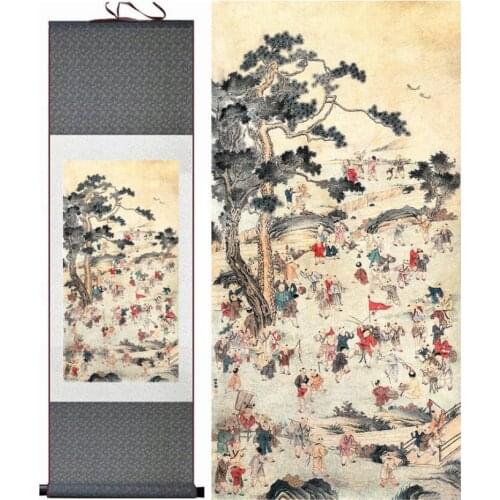 Traditional Chinese art painting Silk scroll painting Chinese wash paintingPrinted painting