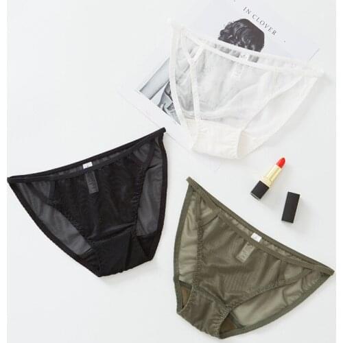 3Pcs/Lot Summer Perspective Temptation Lingerie Ladies Low Waist Briefs Mesh Sexy Hollow Briefs Underwear