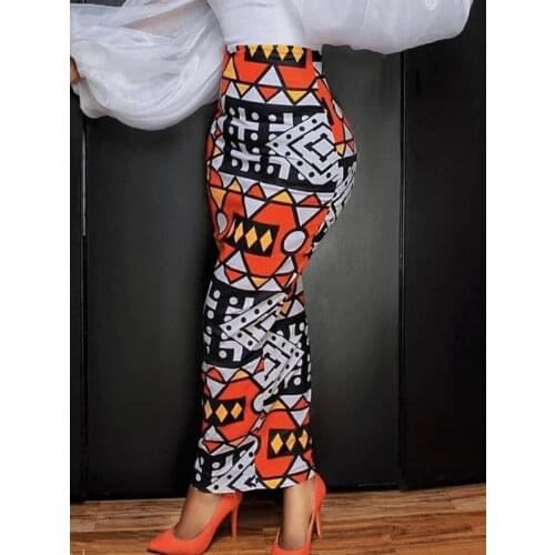 Women Printed Party Skirt High Waist Vintage Office Ladies Elegant Classy Modest Female African Slim Fit Club Event Summer Jupes