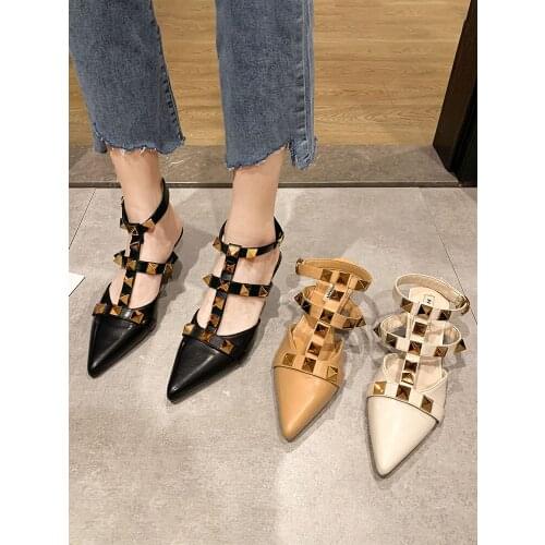 Womens shoes sandals 2021 new spring fashion pointed rivet stiletto high heels
