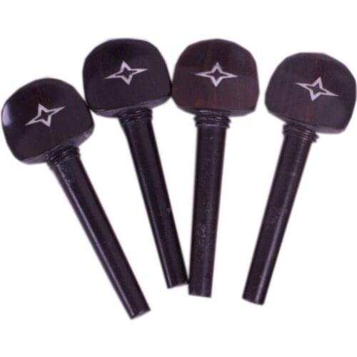1set(4pcs) 4/4 cello Pegs Ebony Wood 4/4 Full Size Cello peg Inlay Pearl Pattern Cello Use