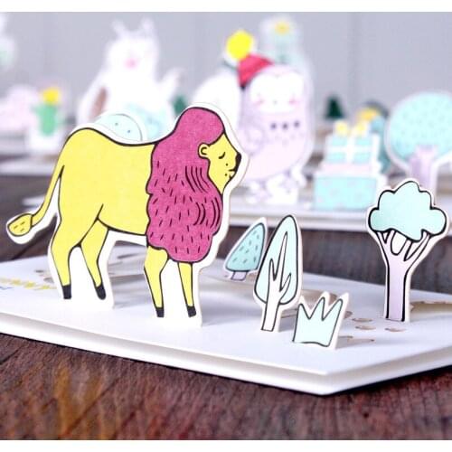 1pcs greeting card lion forest stereo greeting card birthday greeting card holiday universal greeting card wholesale