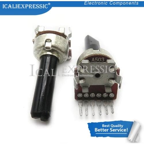 1PCS RK1212G vertical double volume potentiometer B503 B50K / rachis white shell handle length 10mm 13mm In Stock