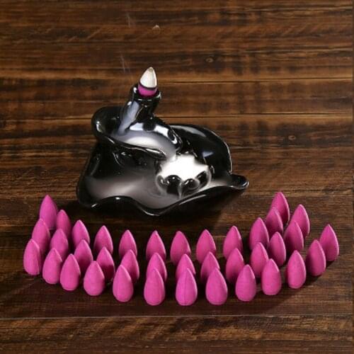 10PC Retro Home Aromatherapy Handmade Porcelain Ceramic Backflow Incense Buddhist Decoration Home Aromatherapy