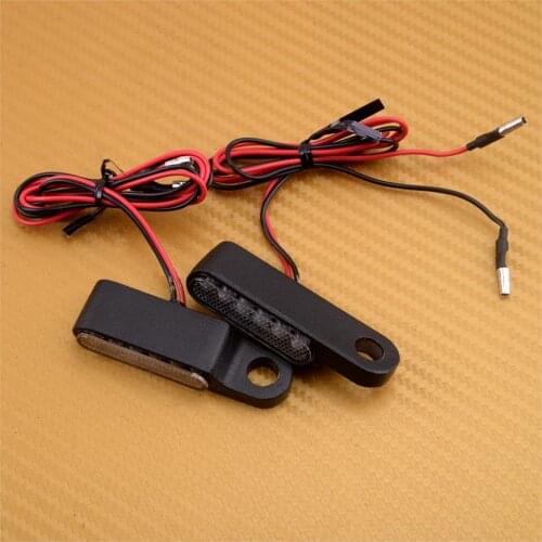 2Pcs Motorcycle Motorbike Clear Lens Mini LED Turn Signal Indicator Blinker Light Lamp 12V Battery