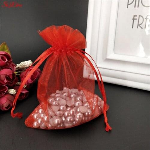 25pcs 19*29cm Drawstring Organza Bag Organza Bag For Jewelery Gift Packaging Party And Wedding Gifts Bag Packaging Pouches 6Z
