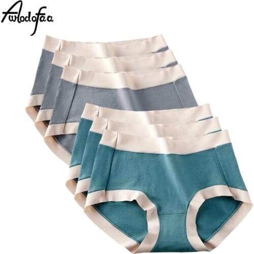 6Pcs/Lot Womens Underwear Briefs Cotton Panty Sexy Panties Female Underpants Solid Color Panty Intimates Women Lingerie L-2XL