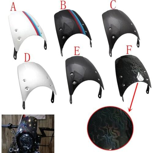 ABS Plastic Motorcycle 5"-7" Headlight Windshield Wind Deflector Windscreen Universal for Harley Honda Yamaha Kawasaki Suzuki