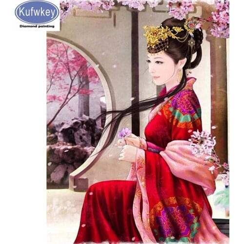 Diy diamond rhinestone Pretty Ancient chinese woman diamond painting full square/round drill diamond embroidery Carnival gift