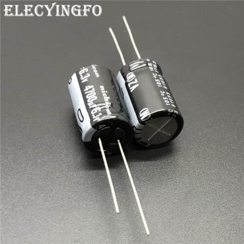 5pcs/50pcs 4700uF 6.3V4700uF NICHICON VZ Series 12.5x20mm Wide Temperature Range Aluminum Electrolytic Capacitor Long Feet