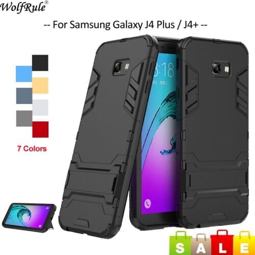 For Cover Samsung Galaxy J4 Plus Case J4+ TPU & PC Holder Bumper Phone Case For Samsung Galaxy J4 Plus Cover J4 Prime J415 6