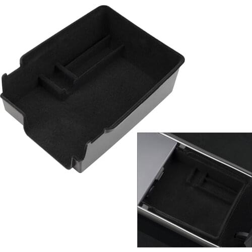 Flocking Plastic Car Center Console Storage Box Plastic Armrest Organizer for Tesla Model 3 2021