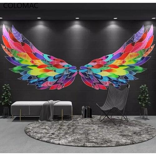 Colomac Custom KOL Photo Angel Wings Wallpaper Theme Restaurant Fantasy Background Mural Living Room Decorations Drop Shopping