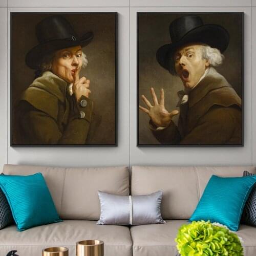 Self-Portrait in Surprise and Terror by Joseph Ducreux Oil Paintings on the Wall Art Posters and Prints Classical Art Pictures