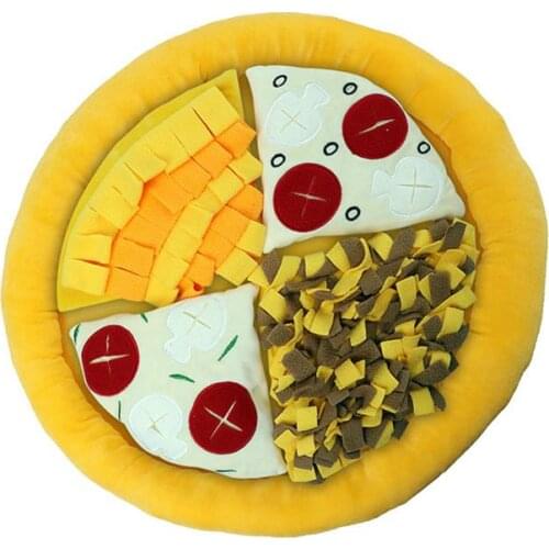 Pizza Sniffing Mat Sounding Training Dog Food Leakage Toy Pizza Pattern Pet Snack Feeding Mat Nose Pad For Dogs Cat Eat Training