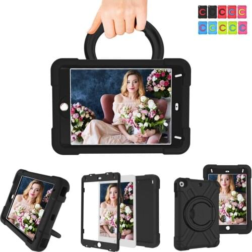 Lightweight and Full-Body Shockproof PC+Silicone Case Cover with Built-in Foldable Kickstand and Grip Handle For iPad Mini 5/4