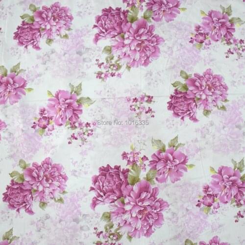 Hot Sale Light purple roses flowers 100% cotton fabric ,Width 1.6 meter wholesale Printed cotton twill fabric for bed sheet Pill