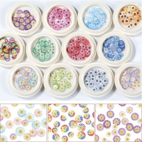 1 Box Nail Art Wood Pulp Sheet Boxed Small Daisy Color Flower Sun Flower Wood Pulp Nail Decoration Wood Pulp Fiber Sheet Flowers