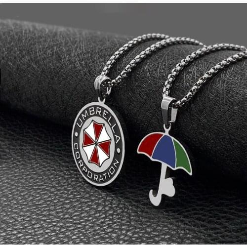 Fashion Titanium Steel Round Umbrella Pendant Stainless Steel Round Brand Necklace Sweater Chain Jewelry Hot Sale