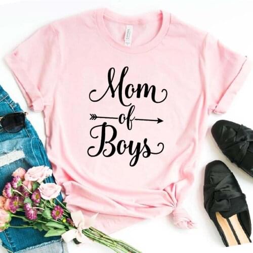 Mom of boys Print Women tshirt Cotton Casual Funny t shirt For Lady Girl Top Tee Hipster Drop Ship NA-7936