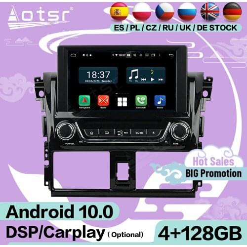 128G Carplay Multimedia Stereo Android Player For Toyota Yaris 2013 2014 2015 GPS Navigation Auto Audio Radio Receiver Head Unit