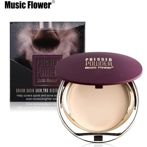 Music Flower Mineral Pressed Powder Concealer Cream Face Base Foundation Makeup Set Smooth Oil Control Contour Palette Cosmetics