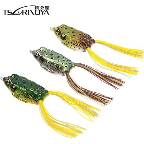 Tsurinoya Soft Frog Bait Fishing Lure 55mm14g Top Water Isca Sap Wobbler Silicone Tail Simulation Frog Soft Bait Isca Artificial