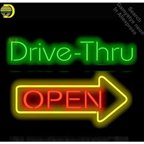 Neon Sign for Drive Thru Open Neon Light Sign Advertise Display Pirate signs Neon Tube Sign handcraft Publicided lamps Custom