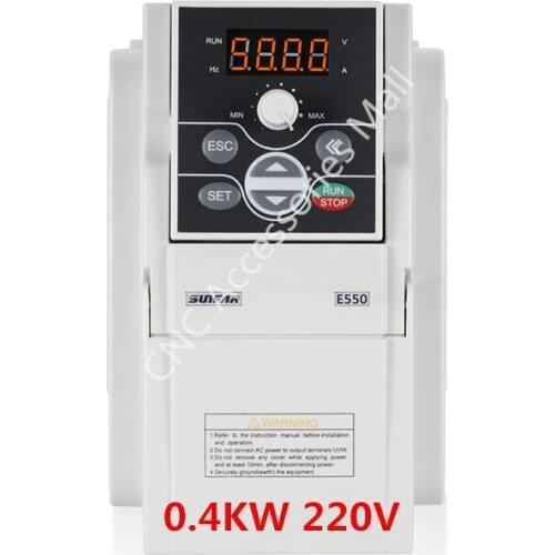 Original AC220V Frequency Inverter E550-2S0004 400W VFD Inverter 0.4kw E550 1000HZ Inverter