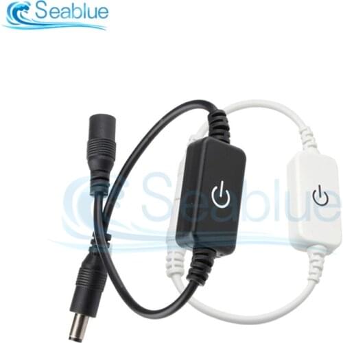 DC 12-24V Touch Sensor Switch Female Male Power Cable 5.5x2.1mm DC Connector ON OFF Inline Light Switch For LED Strip Light Lamp